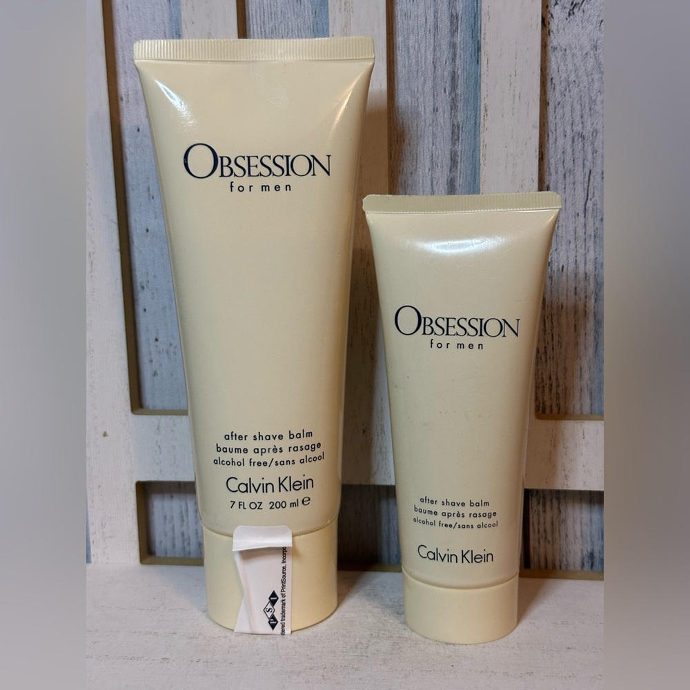 OBSESSION by Calvin Klein Mens After Shave Balm SET Of 2 - 7oz & 3.4oz NOT COTY